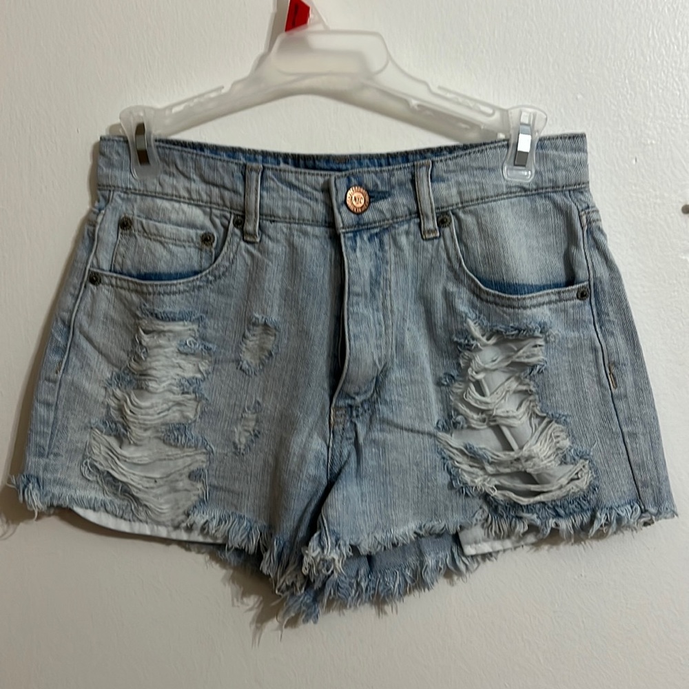 Aeropostale ripped shorts, size 4, “aero cheeky” “high waisted”